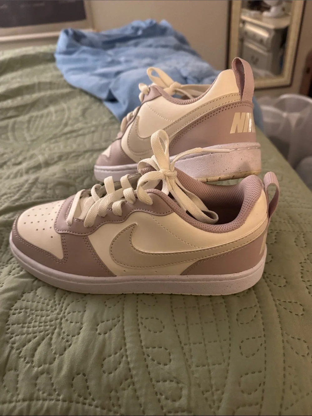 Nike Low Top Sneakers in Cream and Dusty Pink